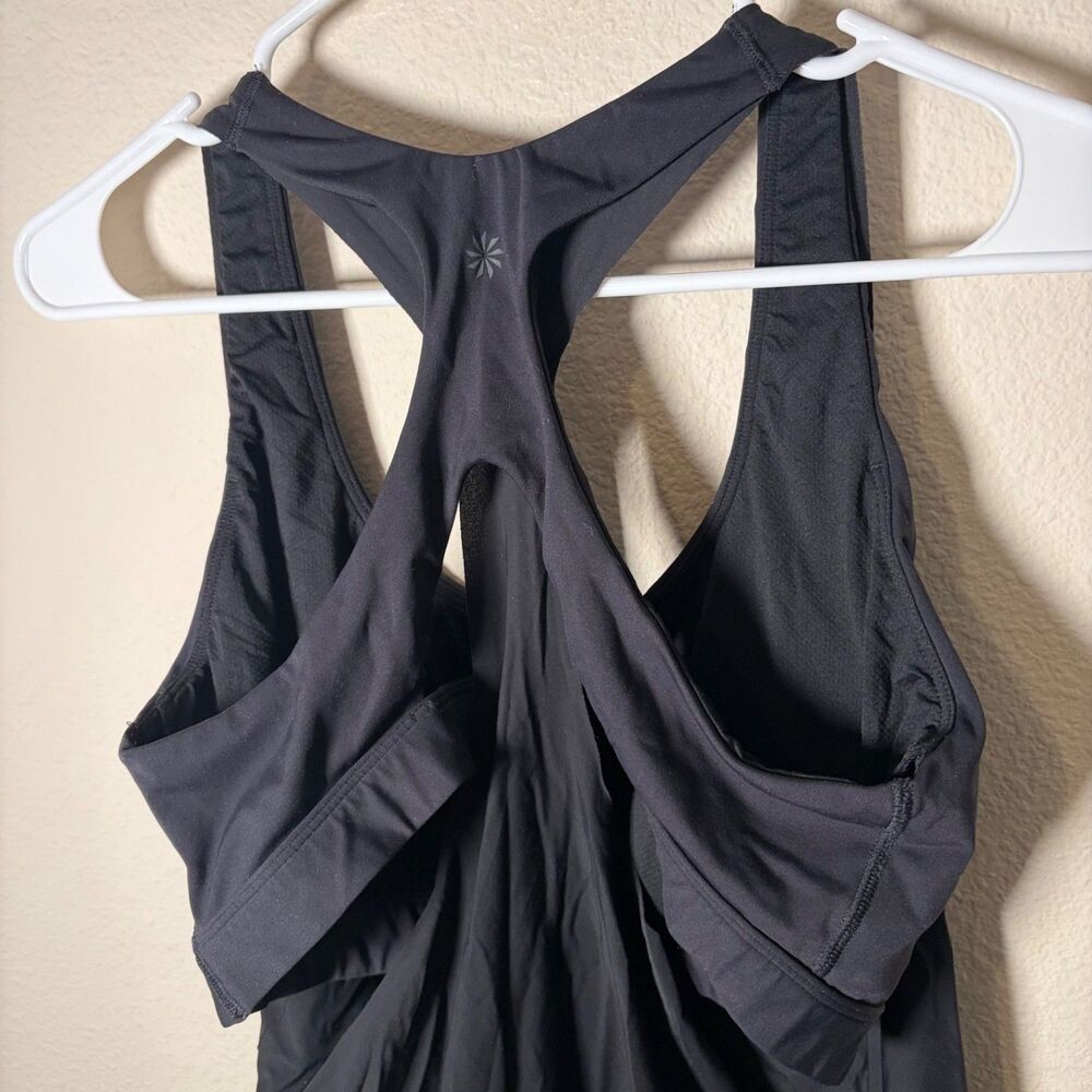Athleta Tank Top Women's XL Black Racerback Sports Bra Built In 2 in 1 - Picture 5 of 8